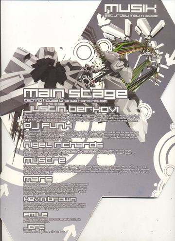 MUSIK flyer, Main Stage, Arizona, May 11, 2002