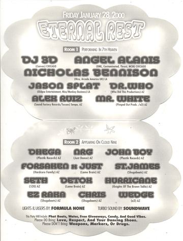 Eternal Rest flyer, Arizona, January 28, 2000