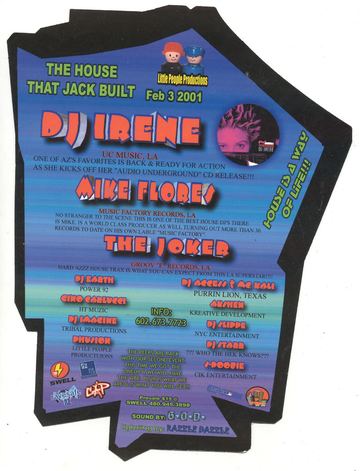 The House That Jack Built flyer, Arizona, February 3, 2001