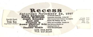 Recess flyer, Arizona, November 22, 1997