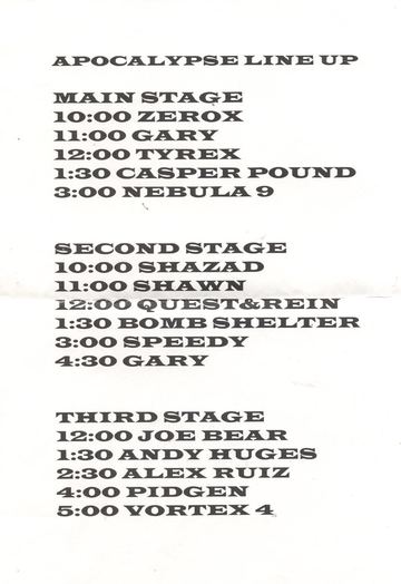Apocalypse flyer, Arizona, c. 1997
