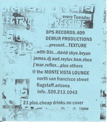 Electric Tuesday flyer, Monte Vista Lounge, Flagstaff, Date unknown