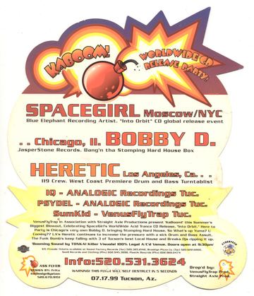 KaBoom! flyer, Tucson, July 17, 1999
