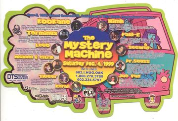 The Mystery Machine flyer, Arizona, December 4, 1999
