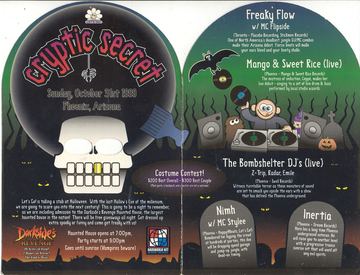 Cryptic Secret flyer, Darkside's Revenge, Phoenix, October 31, 1999
