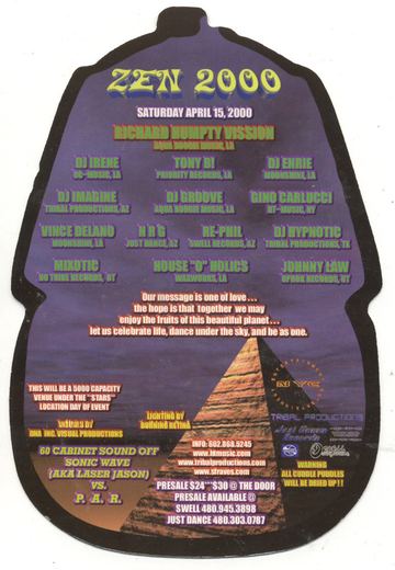 Zen 2000 flyer, Under the Stars, Arizona, April 15, 2000