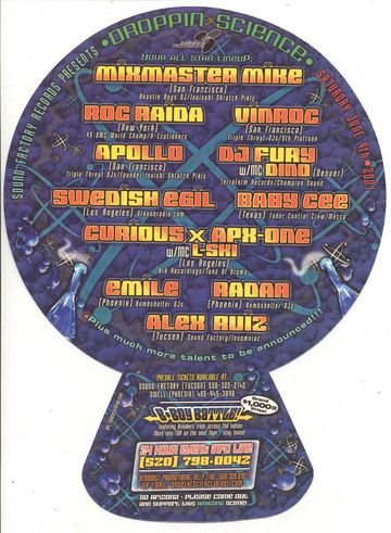 Droppin Science flyer, Arizona, June 9, 2001