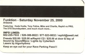 Funktion flyer, Arizona, November 25, 2000