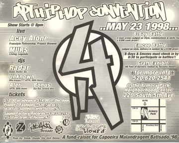 APT Hip Hop Convention flyer, Armory Park Neighborhood Center, Tucson, May 23, 1998