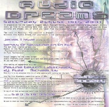 Audio Dreams flyer, Tucson, August 18, 2001