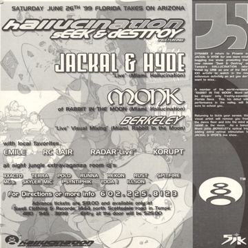 Hallucination Seek & Destroy flyer, Dynamix II, Phoenix, June 26, 1999