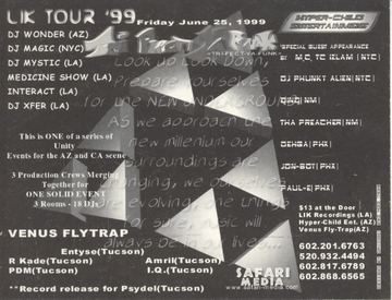 LIK Tour '99 Tri-Fect-Ya Funk flyer, Tucson, June 25, 1999