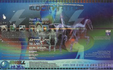 Velociraptronic flyer, The Power Plant, Phoenix, June 17, 2000
