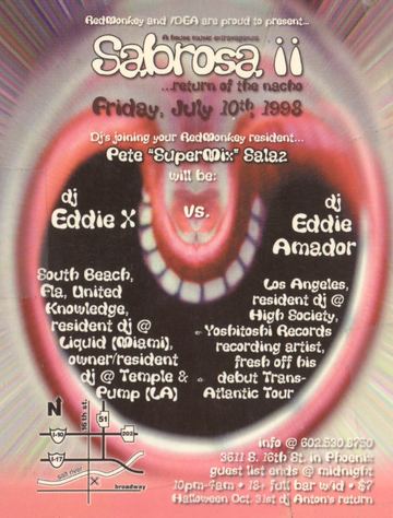 Sabrosa II flyer, Phoenix, July 10, 1998