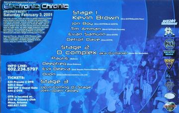 Electronic Chronic (back) flyer, Mesa, February 3, 2001
